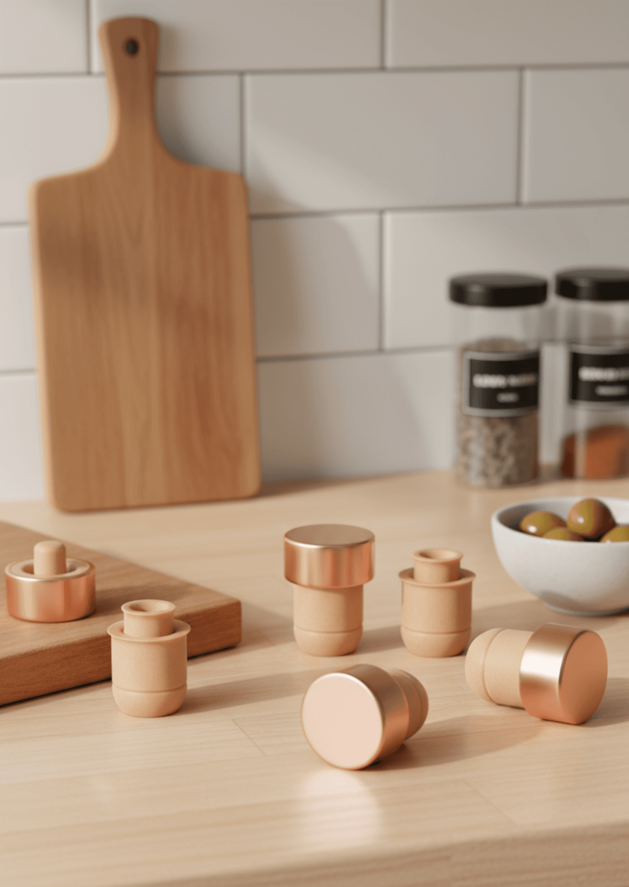 Food-safe synthetic cork for condiments