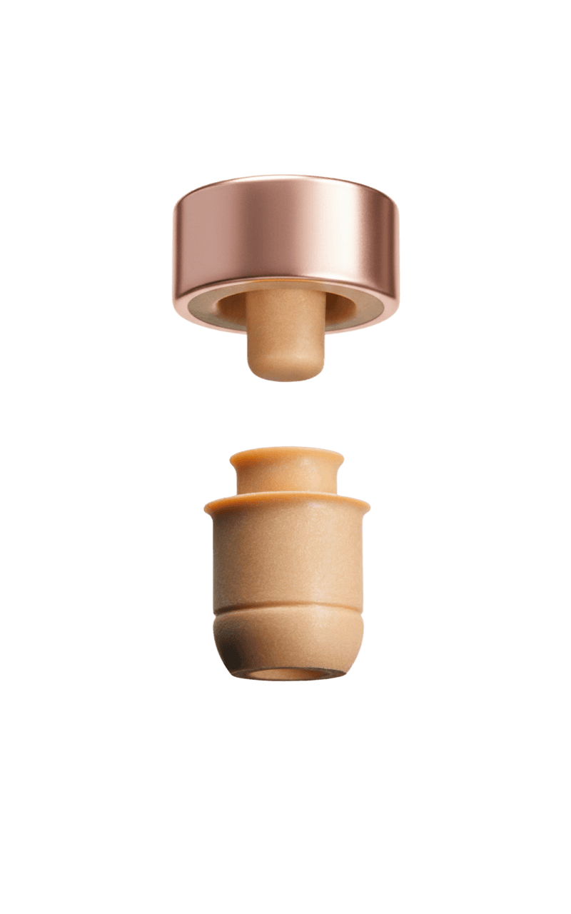 Synthetic cork for condiment bottles
