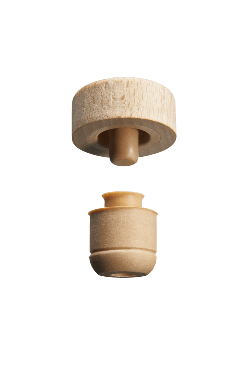 Synthetic cork for oil and vinegar bottles