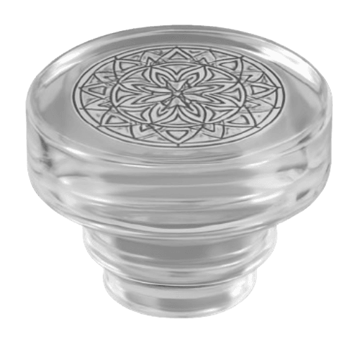 Crystal-top closure with high-definition top printing