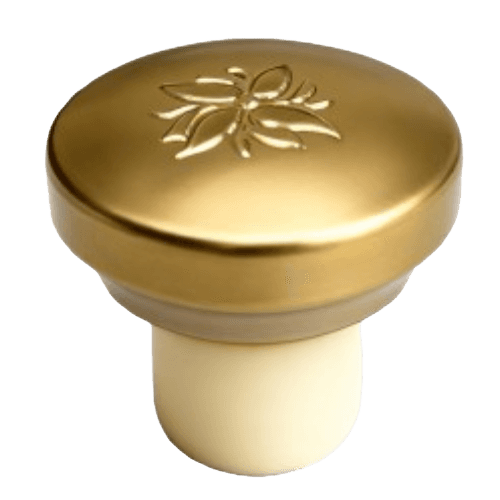 Closure with raised embossed logo for an elevated look